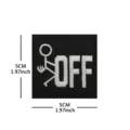 Black embroidered tactical patch with funny stick figure and OFF text, durable hook and loop - OFF Stickman / Black