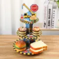 Construction theme 3-tier cardboard cupcake stand for kids birthday party dessert table display. - Construction Vehicle Cake Stand