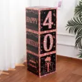 Black and rose gold 40th birthday decorative paper boxes set for party atmosphere setup props. - 40th Birthday Theme / 3 Pieces (27x27x27cm) / Black Rose Gold