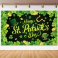 St. Patrick's Day backdrop banner shamrock party photography decoration hanging cloth - 110x180cm / Style C