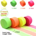 Serpentins en papier crêpé néon pour décoration de fête, 4 couleurs vives, rouleaux de 30m. - Lot de 4 Rouleaux / Fluorescent