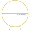Support d'arche de ballon rond en métal 5ft cadre en fer doré pour déco de mariage - Doré 1,5 m (modèle emballage court en spirale 44 cm)
