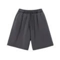 Herren Retro Waschung Freizeitshorts Detail, lockere, verwaschene Bermudas Hose. - S / Grau
