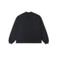 Zwaar effen katoenen longsleeve t-shirt, casual losse oversize stijl voor heren. - S / Zwart