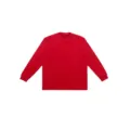 Zwaar rood shirt met lange mouwen voor heren, casual ronde hals oversized basic top. - S / Rood