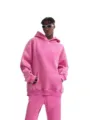 Ensemble de sweat à capuche lourd et pantalon de survêtement rose vintage pour hommes - Rose rouge
