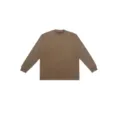 Zwaar effen bruin shirt met lange mouwen, casual losse ronde halstrui voor heren. - koffiekleur