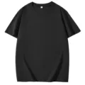 Ανδρικό μονόχρωμο κοντομάνικο t-shirt με στρογγυλό λαιμό βασικό καλοκαιρινό μαύρο top - S / Tops / Μαύρο