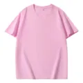 Ροζ μονόχρωμο t-shirt με στρογγυλή λαιμόκοψη και κοντό μανίκι για άνδρες, καλοκαιρινό top. - S / Tops / Ροζ