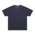 Heavyweight solid color drop shoulder short sleeve t-shirt for men, casual crew neck top. - Navy Blue