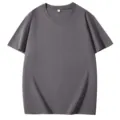 Γκρι ανδρικό T-shirt με στρογγυλή λαιmoκόψη, oversize streetwear καλοκαιρινό στυλ μονόχρωμο. - S / Tops / Γκρι του Σιδήρου