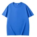 Uomo t-shirt manica corta casual tinta unita blu, top estivo leggero e traspirante. - Taglia S / Top / Blu Klein