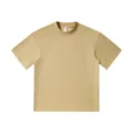 Herren minimalistisches einfarbiges Freizeit Rundhalsausschnitt T-Shirt khaki basic - S / Khaki