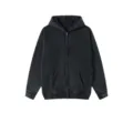 Vintage Washed Reißverschluss Hoodie Herren Locker Lässige Fleece Kapuzenpullover Detail - S / Gewaschenes Schwarz
