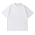 Heavyweight loose plain white short sleeve t-shirt for men casual streetwear basic tee - S / White