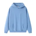 Sweat à capuche uni bleu décontracté pour hommes et femmes, sweat-shirt confortable en molleton. - Bleu ciel