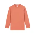 Einfarbiges langarm T-Shirt lässiges basic Oberteil bequeme Alltagskleidung Variante - M / Orange