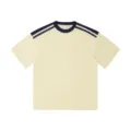 Klassisches, schweres Baumwoll-Kurzarm-T-Shirt mit Kontrastfarbe, lose Passform, lässiges Oberteil. - S / Aprikose