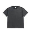 Schweres vintage gewaschenes rundhals kurzarm oversize t-shirt für herren casual top - M / Oberteile / Schwarz