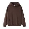 Sweat à Capuche Molletonné Lourd 400g Homme Marron Foncé Ample Streetwear Chaud d'Hiver - Violet Prune