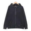 Vintage heavy washed full-zip hooded sweatshirt for men, casual loose fit streetwear. - S / Tops / Washed Black
