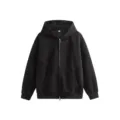 Schwarzer Kapuzenpullover mit Reißverschluss lässige lose Streetwear Herbst Winter Jacke - S / Oberteile / Schwarz