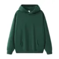 Sweat-à-capuche vert foncé épais doublé en polaire, sweat streetwear ample décontracté. - Vert forêt