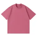 Plain solid pink short sleeve t-shirt for men and women, loose casual drop shoulder top. - S / Ancorra Red