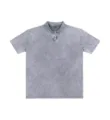 Vintage washed heavy short sleeve polo shirt oversized casual streetwear top for men. - S / Tops / Washed Gray Top