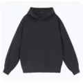 Schwarzer einfarbiger Kapuzenpullover für Damen und Herren, lässiger Fleece-Pullover. - S / Schwarz