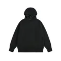 Herren schwarzer Strickpullover mit Kapuze, hohem Kragen und Knöpfen, warmer Winterpulli. - S / Schwarz