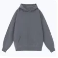 Klassischer einfarbiger gewaschener Kapuzenpullover für Damen und Herren, lockeres Fleece Hoodie. - S / Grau