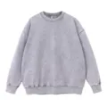 Vintage gewaschener Rundhals Pullover für Herren, lockerer Freizeit Sweatshirt grauer Top. - S / Oberteile / Waschgrau