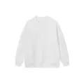 Sudadera blanca lisa con cuello redondo para hombre y mujer, jersey casual de corte holgado. - Blanco