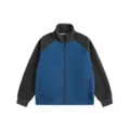 Herren colorblock Reißverschluss Sweatshirt Stehkragen vintage loose Herbst Winter Top - S / Oberteile / Dunkelgrau