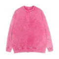 Vintage gewaschener rosa Rundhals Pullover für Damen und Herren, lockeres Freizeittop. - S / Oberteile / Fuchsia