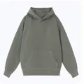 Lässiger gewaschener einfarbiger Kapuzenpullover Damen Herren lockerer Langarm Hoodie - S / Armeegrün