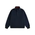 Sudadera de cuello alto azul oscuro para hombres y mujeres, parte superior casual. - S / Azul marino