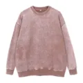 Vintage gewaschener Herren Rundhals Sweatshirt, legerer lockerer Langarm Pullover in Braun. - S / Oberteile / Kaffee
