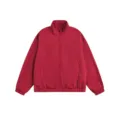 Herren Damen Einfarbig Stehkragen Reißverschluss Windbreaker Jacke Herbst Winter Freizeit - S / Rot