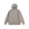 Sweat à Capuche en Tricot Uni Homme Boutons Col Montant Manches Longues Automne - Kaki