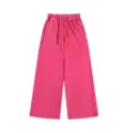 Knallige pinke Stone-Washed Straight-Leg Sweathose, lässige Retro Kordelzug Hose. - S / Fuchsia