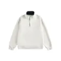 Felpa pullover collo alto uomo donna beige streetwear hip hop top variante casual - Albicocca chiaro