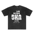 Vintage Herren T-Shirt kurzarm distressed oversize Grafik Shirt Streetwear Oberteil - S / Oberteile / Gewaschenes Schwarz