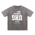 Vintage gewaschenes graues Kurzarm-T-Shirt fuer Herren, lose, Oversize, Retro-Stil Top - S / Oberteile / Waschgrau
