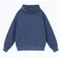 Sweat à capuche uni bleu lavé vintage pour homme sweat-shirt ample décontracté haut - Bleu Denim
