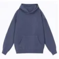 Sweat-shirt à capuche oversize uni et lavé pour hommes et femmes, coloris bleu ardoise. - Bleu marine