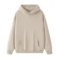 Sweat à capuche oversize molletonné pour homme et femme, pull d'hiver chaud avec poche. - Khaki Clair