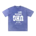 Vintage Acid Wash Kurzarm T-Shirt für Herren, lockeres Oversize lila Sommertop neu. - S / Oberteile / Klein-Blau