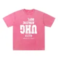 Vintage washed pink oversized t-shirt men streetwear casual retro short sleeve tee top - Rose Red